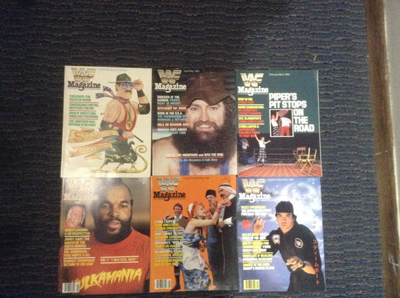 Brand New WWF,WWE Complete lot of 6 1985 Magazines. wrestling full year.